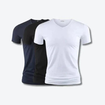 Camiseta VibeFrame© – Gola V discreta e caimento sofisticado